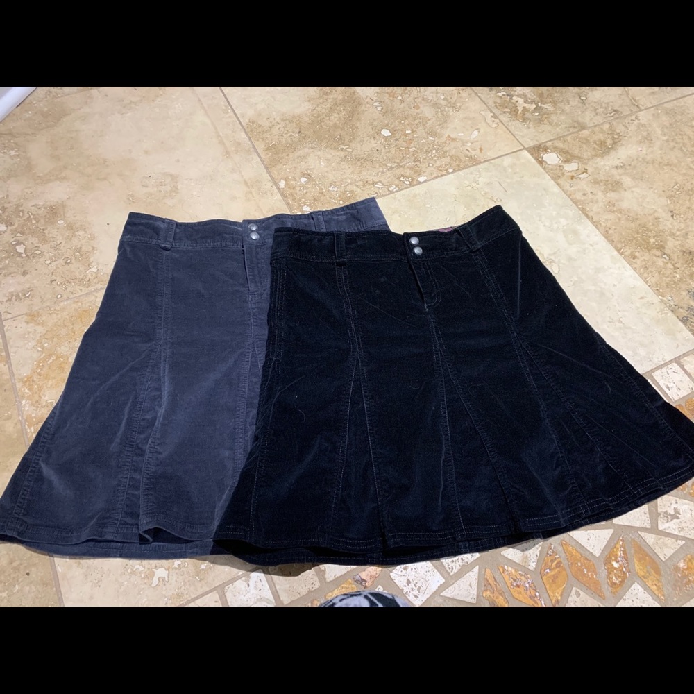 Flare corduroy skirts. So cute on!  Love them!